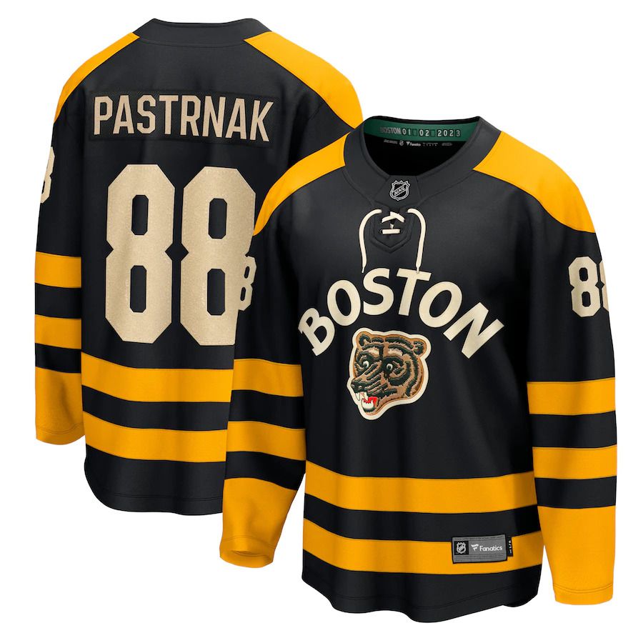 Men Boston Bruins 88 David Pastrnak Fanatics Branded Black 2023 Winter Classic Player NHL Jersey